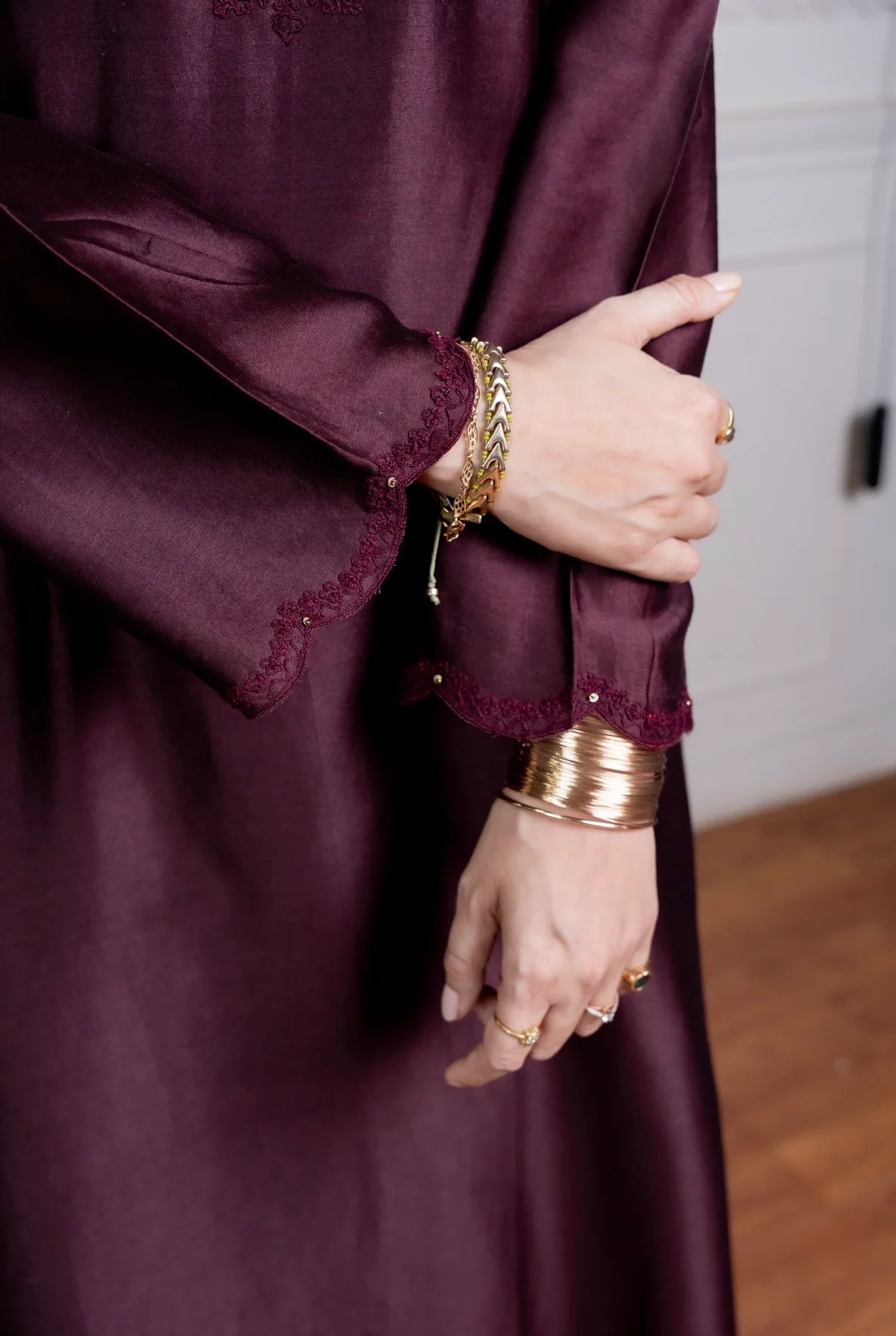Caramel Brown Chanderi Silk Set - Image 4
