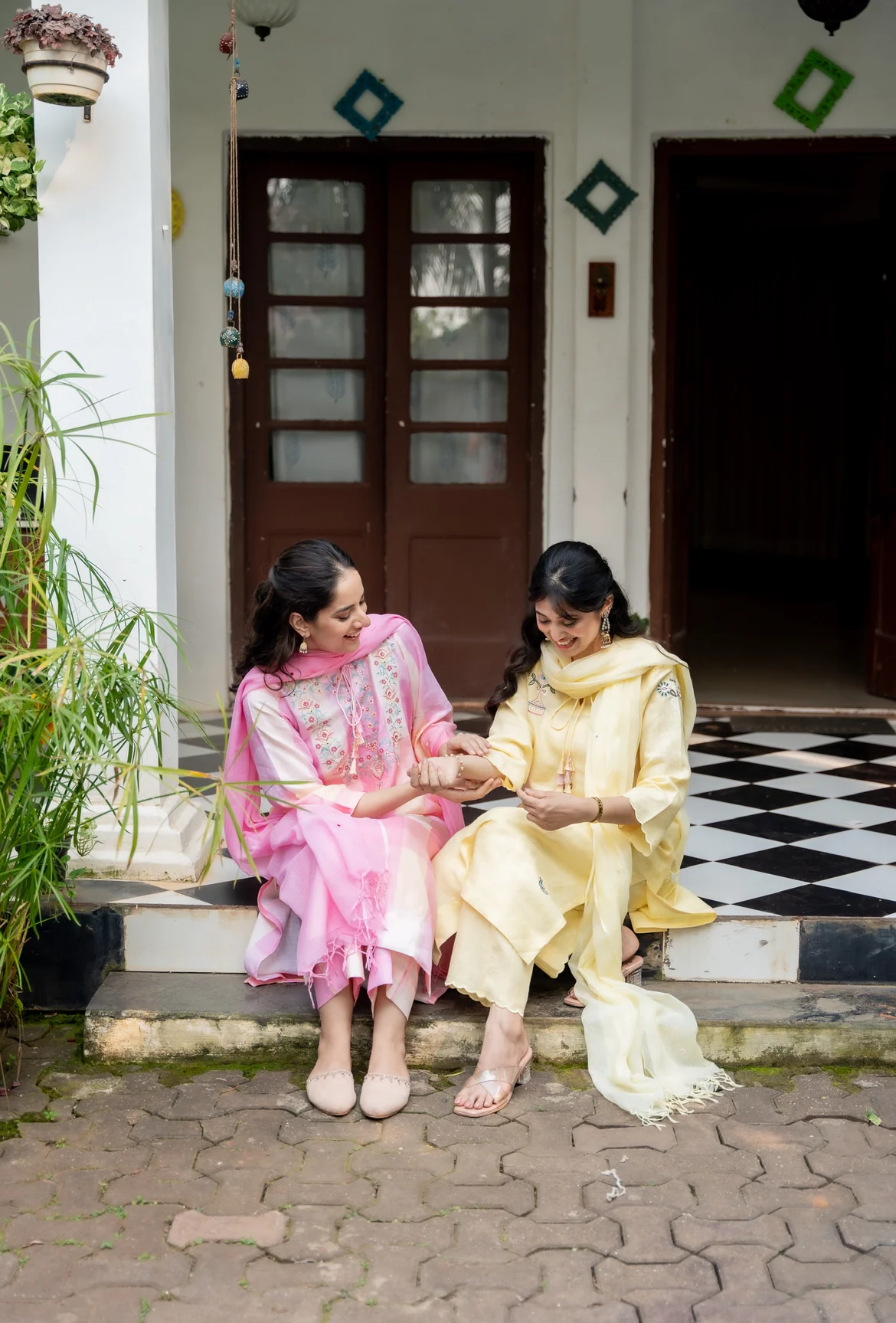 Cherry Blossom Linen Kurta Set - Image 5