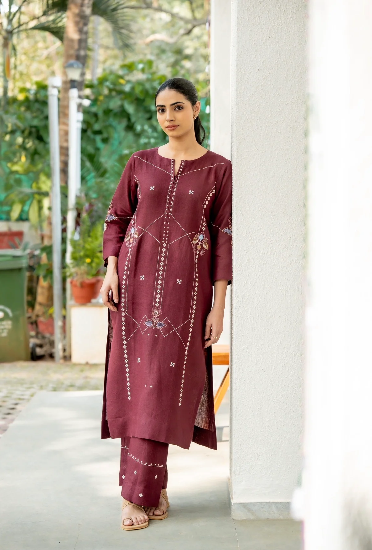 Deep Wine Linen Pair - Image 2