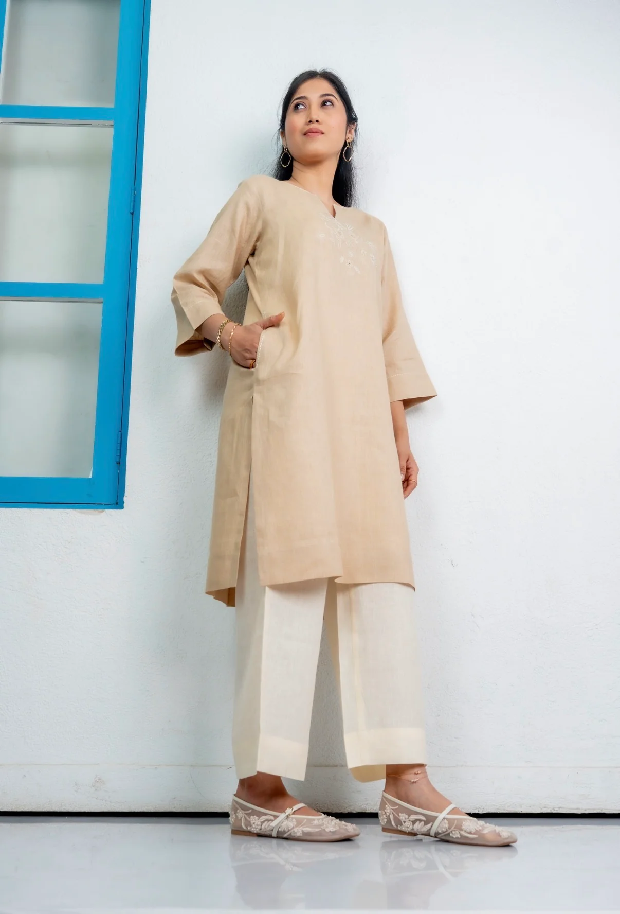 Ivory-Creamy Linen Pair - Image 3