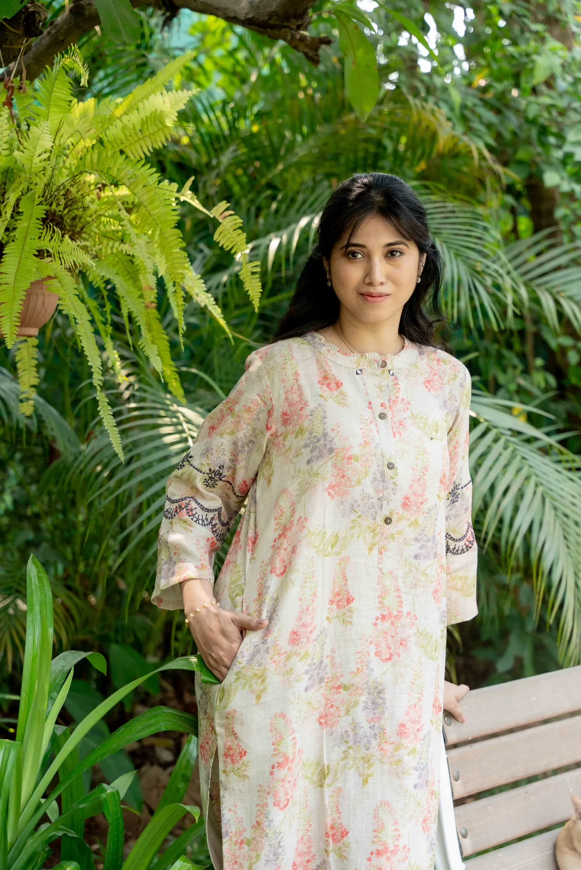 NATURAL FLORAL LINEN PAIR - Image 3