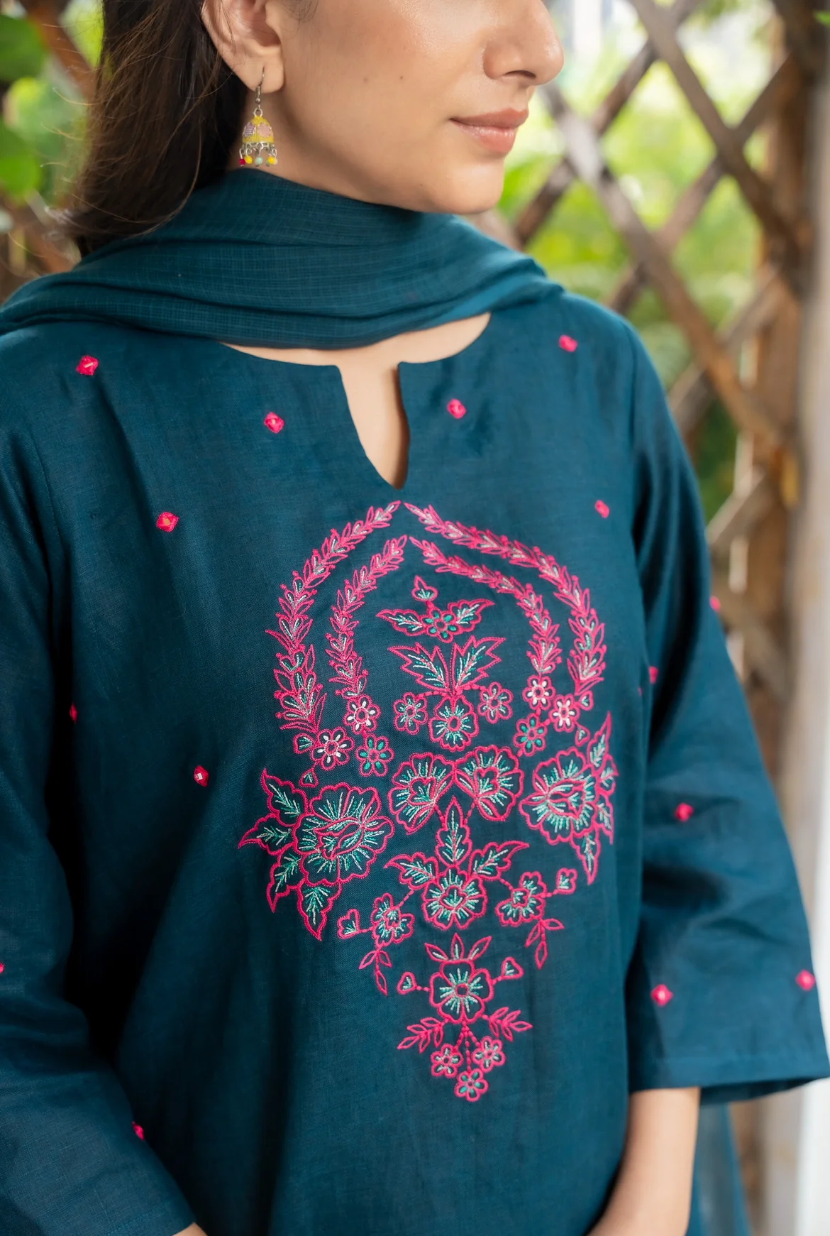 PEACOCK BLUE LINEN SET - Image 6