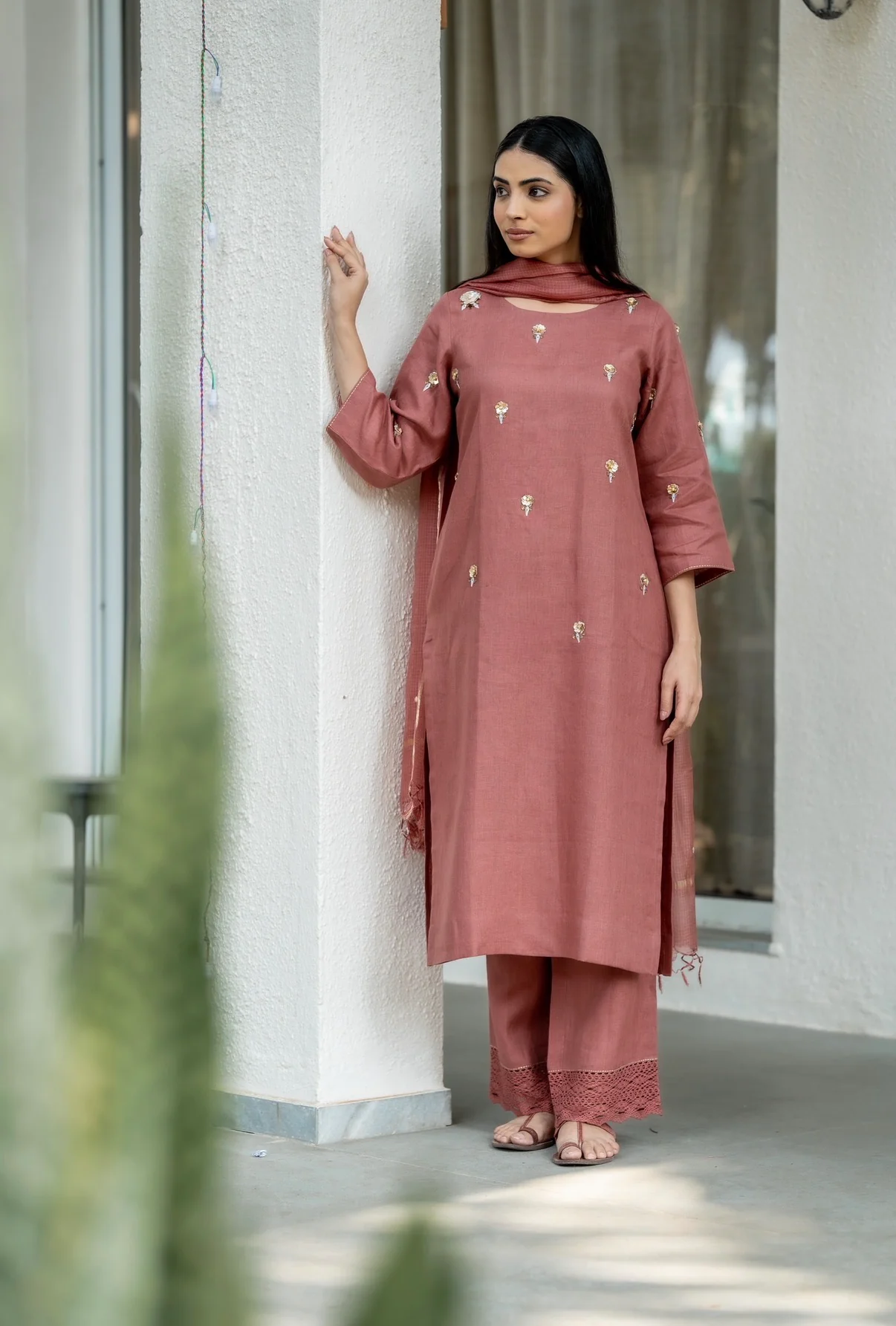 Rose Mauve Linen Set - Image 3