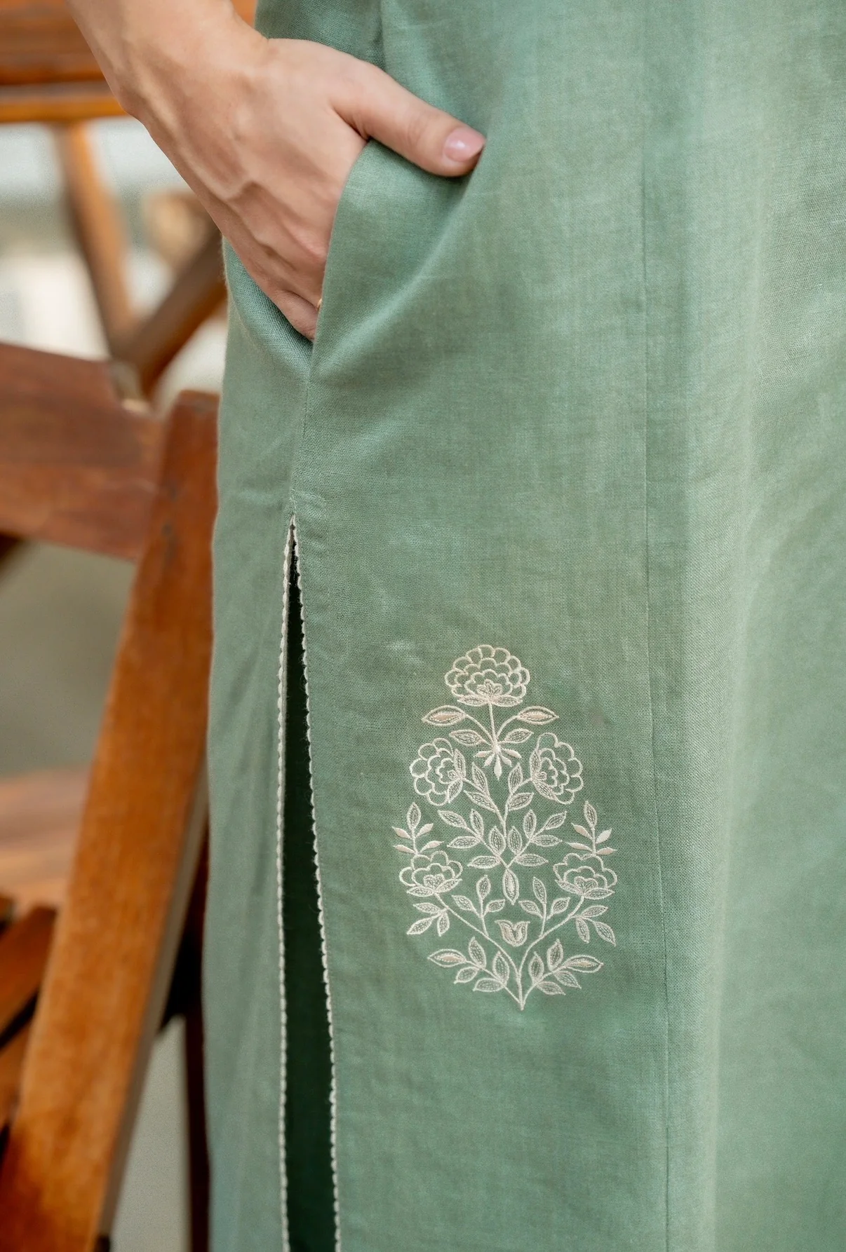 Sage Green Linen Pair - Image 6