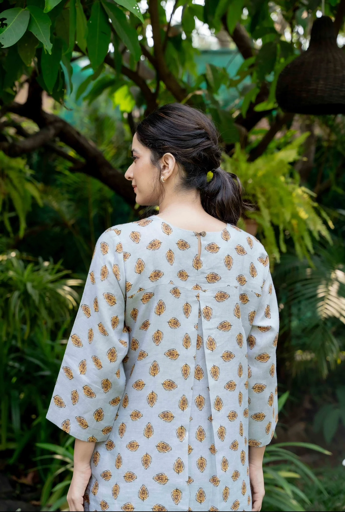 SEAL GREY PRINTED LINEN PAIR - Image 3