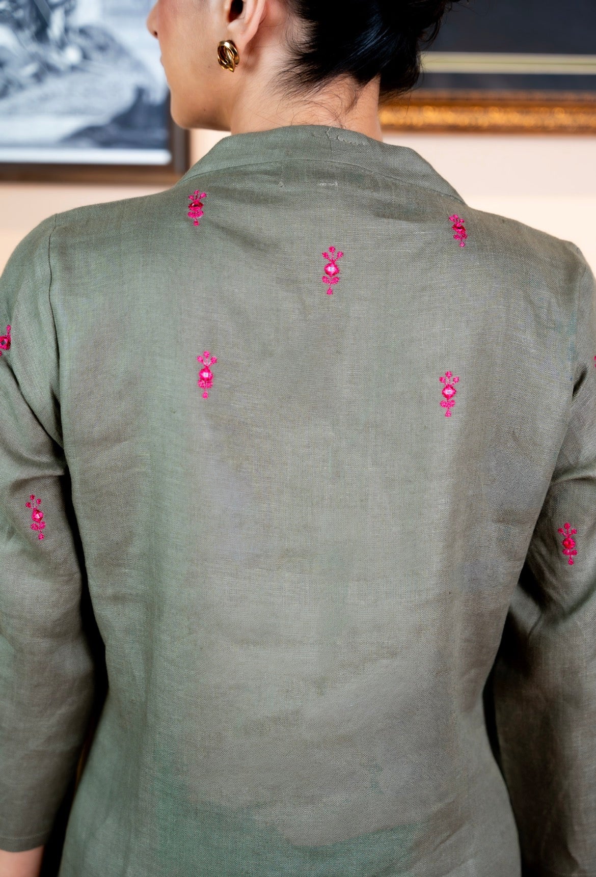 Seaweed Green Linen Pair - Image 4