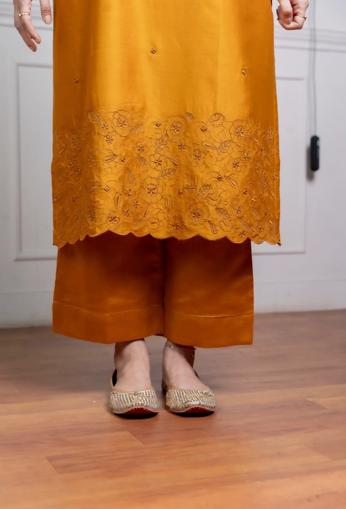 Wood Gold Chanderi Silk Set - Image 3