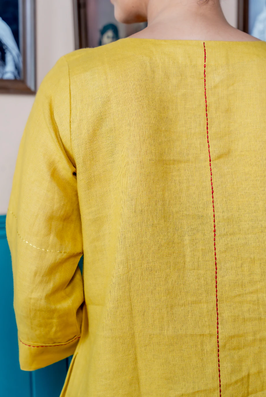 Saffron Yellow Linen Pair - Image 3