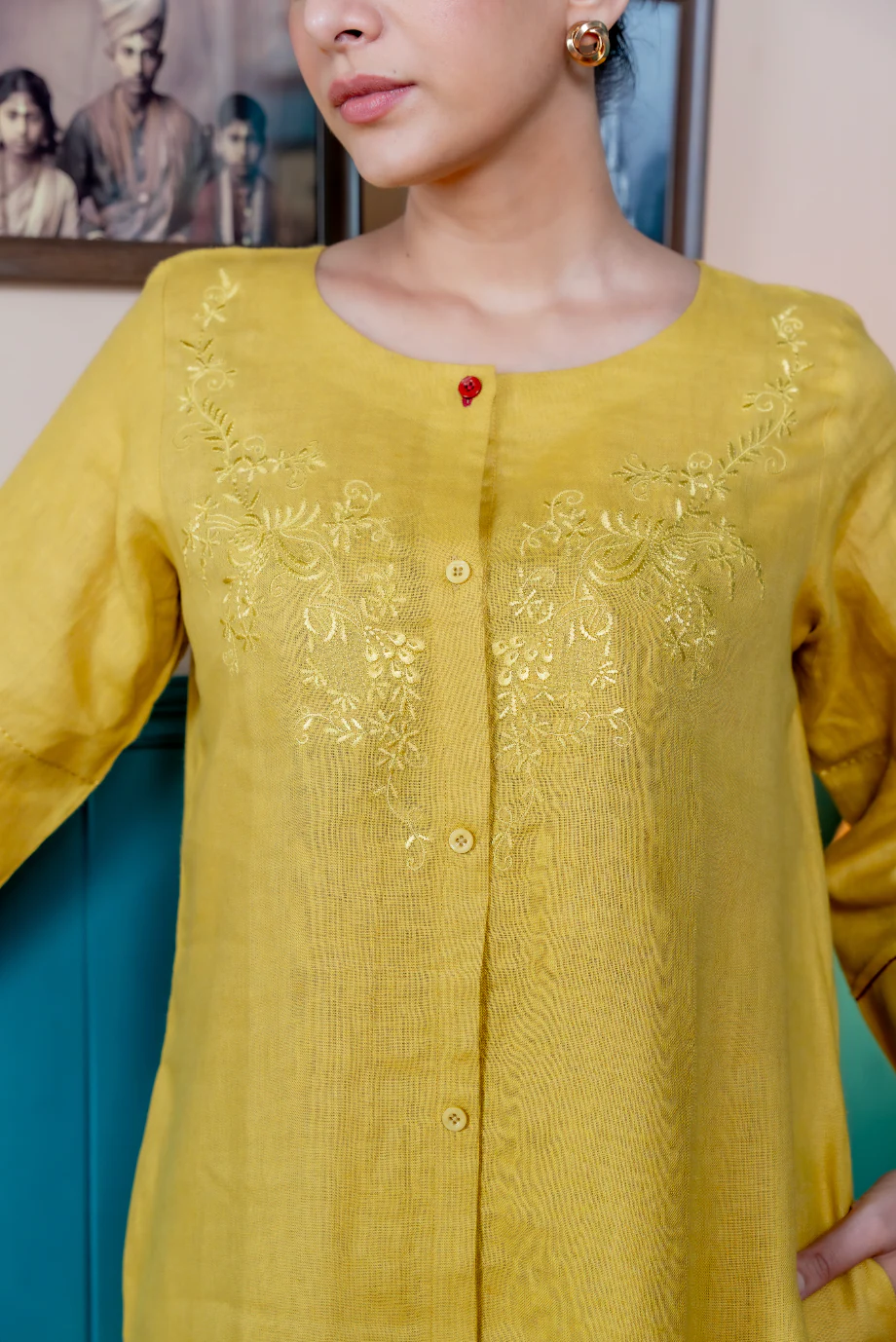 Saffron Yellow Linen Pair - Image 6